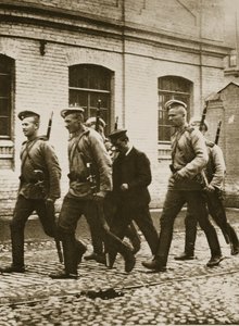 A Patrol Hunting Down Suspects Following the Revolt at Viborg, on the Outskirts of St. Petersburg by Russian Photographer